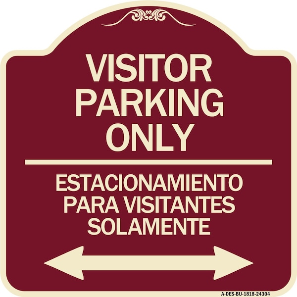 Signmission Bilingual Reserved Parking Visitor Parking Only Estacionamiento Para Visitantes, A-DES-BU-1818-24304 A-DES-BU-1818-24304 - main